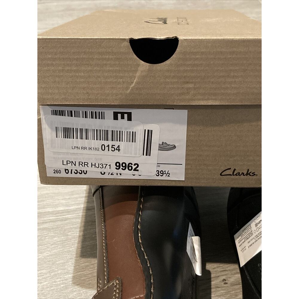 Clarks Ashland Bubble Loafers Brown Leather Slip On Tassel Women Size 8 N - Picture 9 of 12